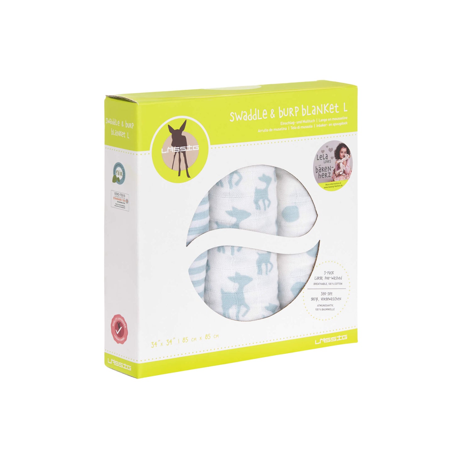 Tetradoek - L- Lela light blue - 3pcs