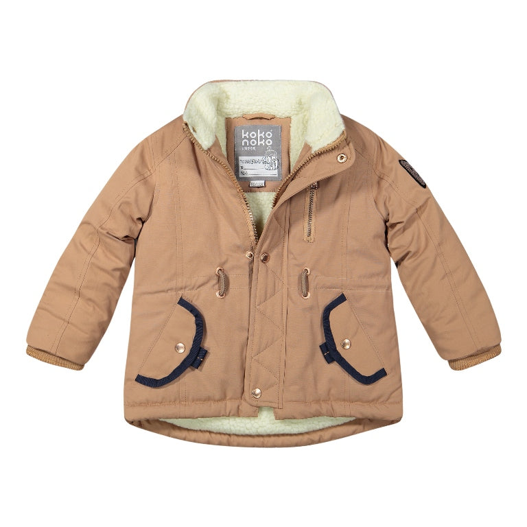 Winterjas met afneembare kap