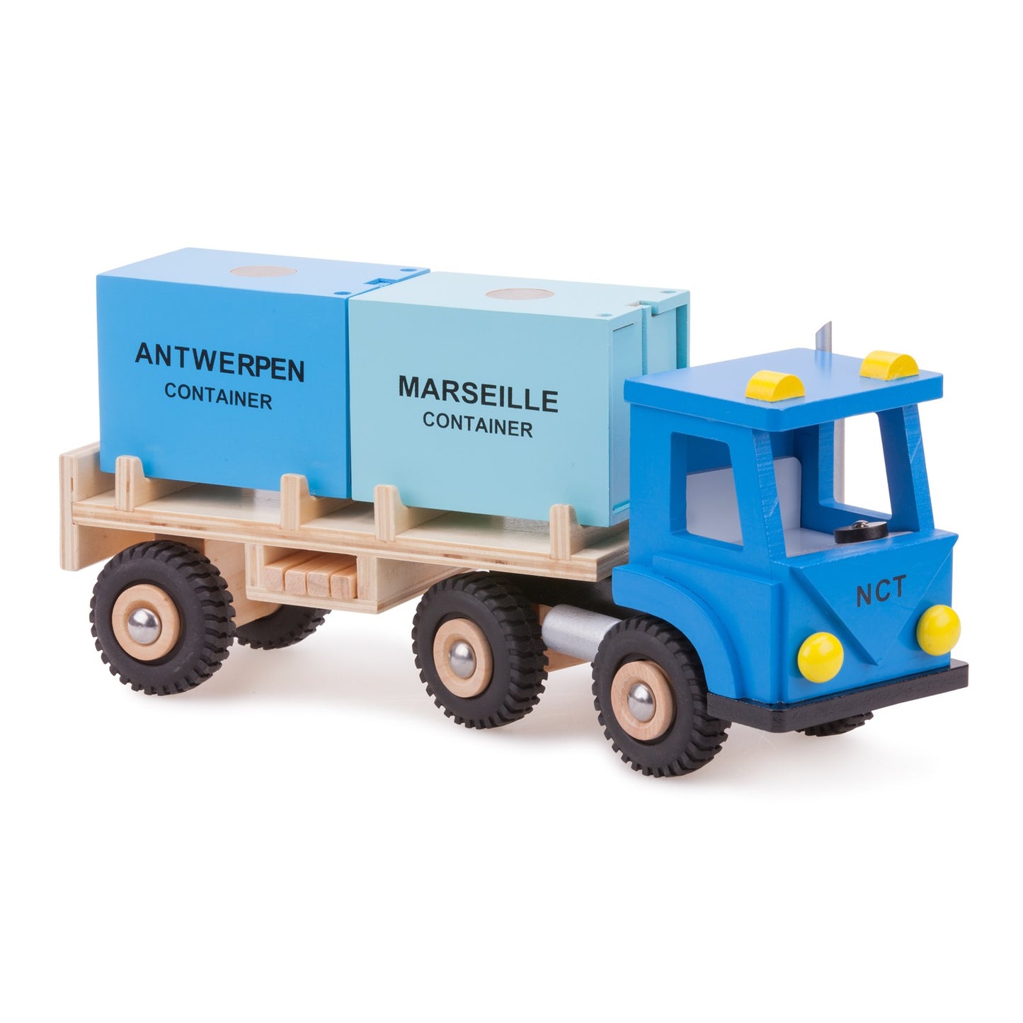 Vrachtwagen met 2 containers