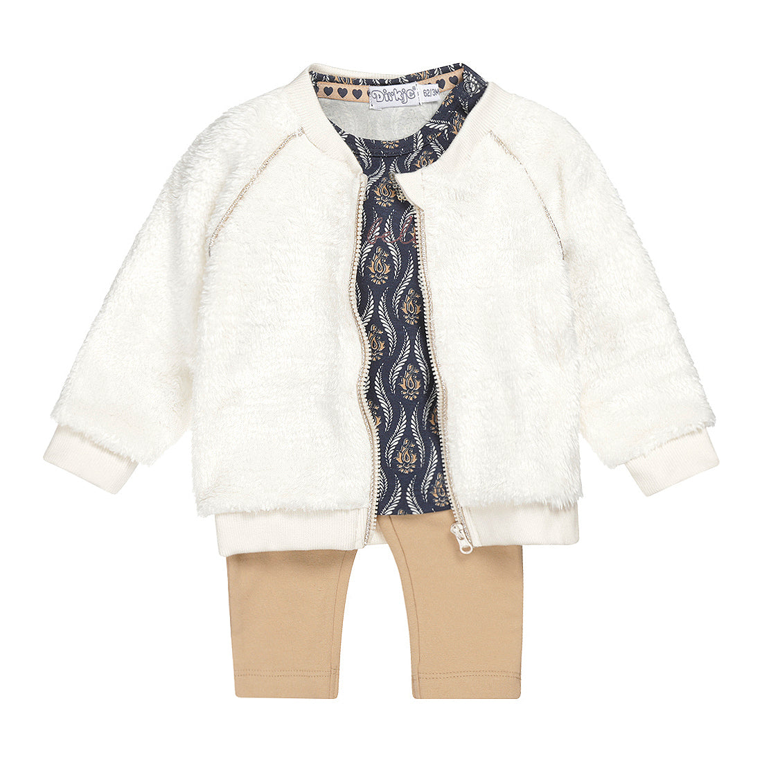 3-delig setje met leuk vestje in teddy