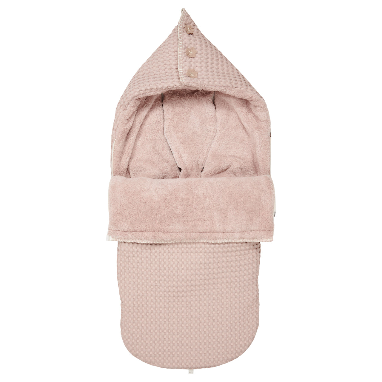 Buggy voetenzak wafel/ teddy oslo - grey pink/ grey pink