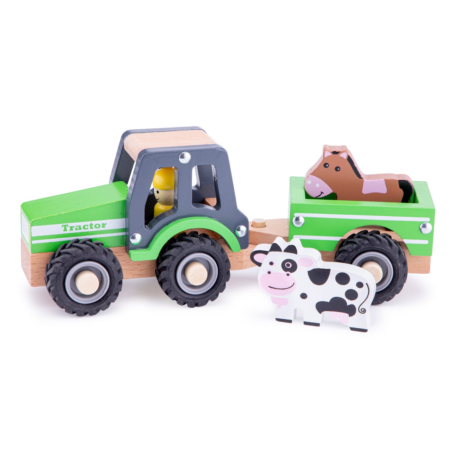 Tractor met aanhanger - Groen