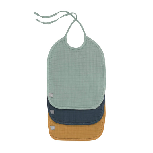 Slabbetjes - Green/navy/mustard - 3pcs