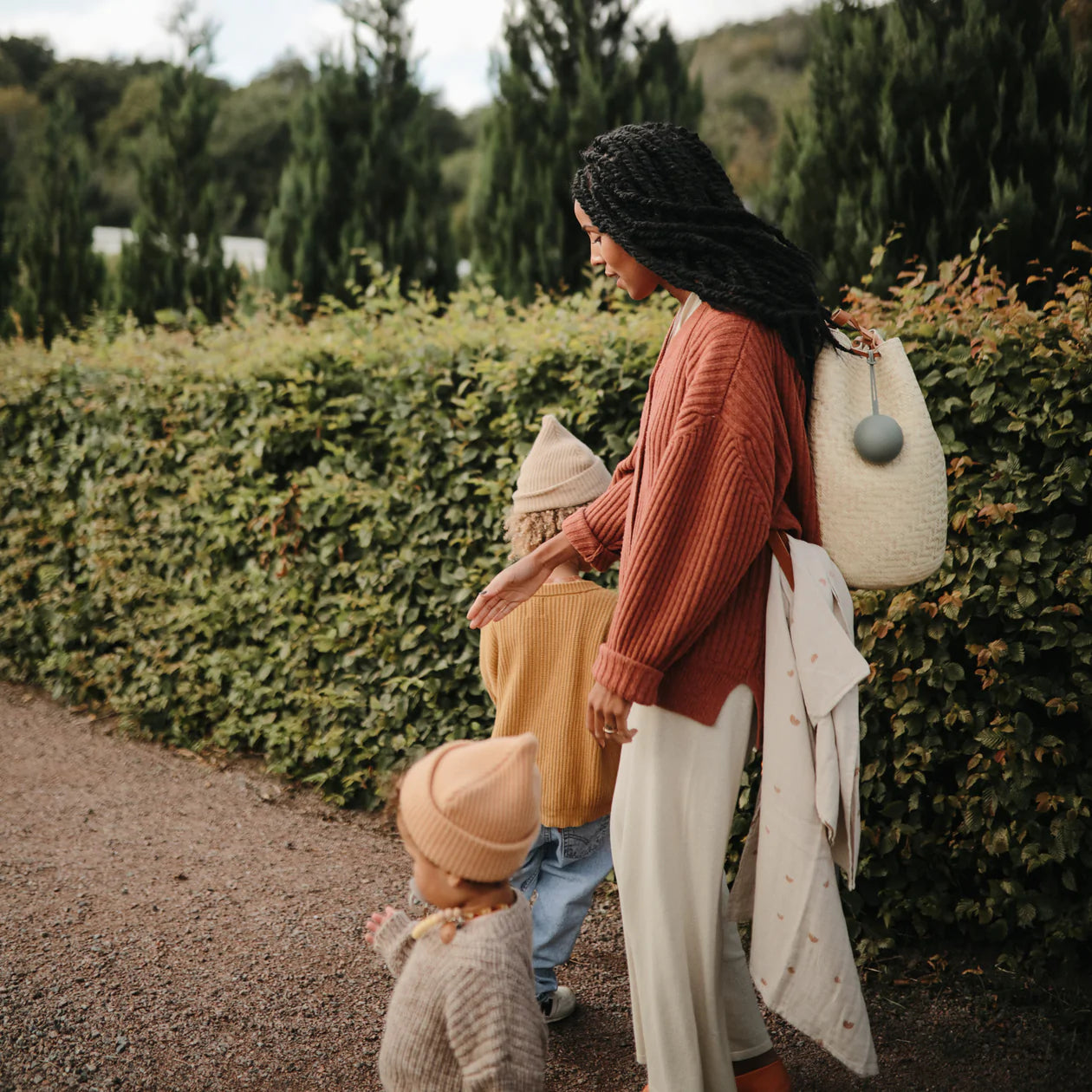 Fopspeenhouder - Mushie - cambridge blue